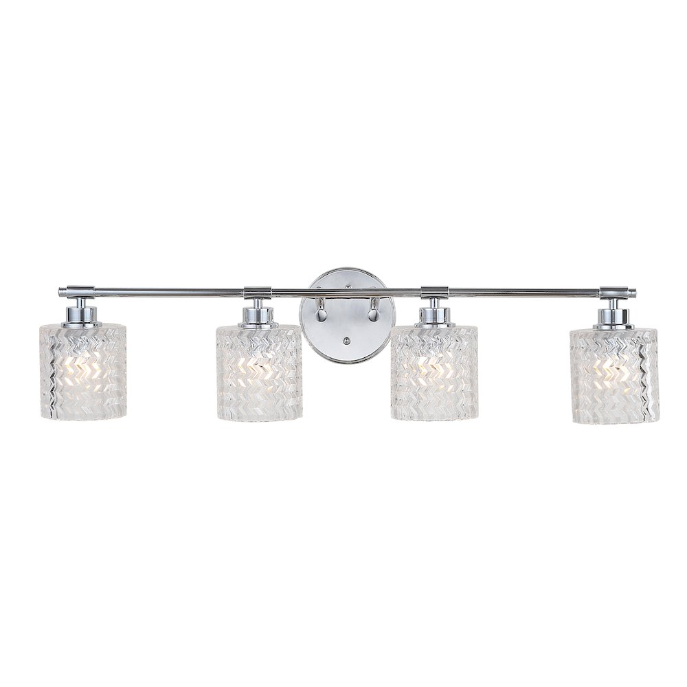 Spaulding Vintage Ironchevron Pattern Glass Farmhouse Cottage Led Vanity Light. Picture 7