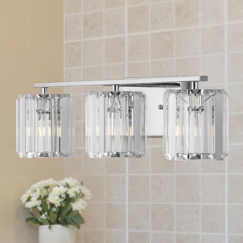 Coco Prism Vintage Metal/Glass Classic Glam Led Vanity Light. Picture 9