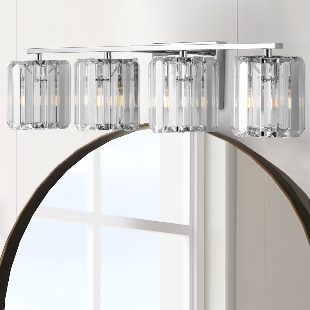 Coco Prism Vintage Metal/Glass Classic Glam Led Vanity Light. Picture 10