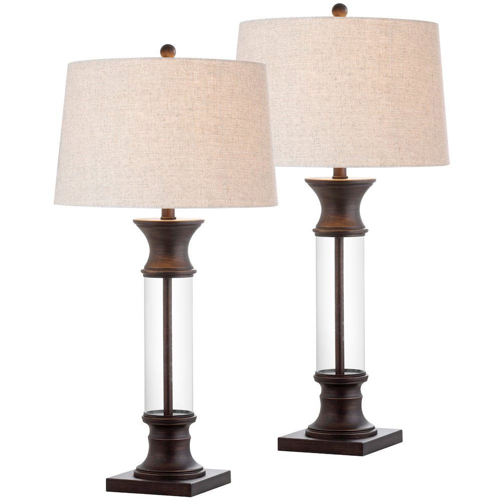 Hunter Metal/Glass Led Table Lamp (Set Of 2). Picture 1
