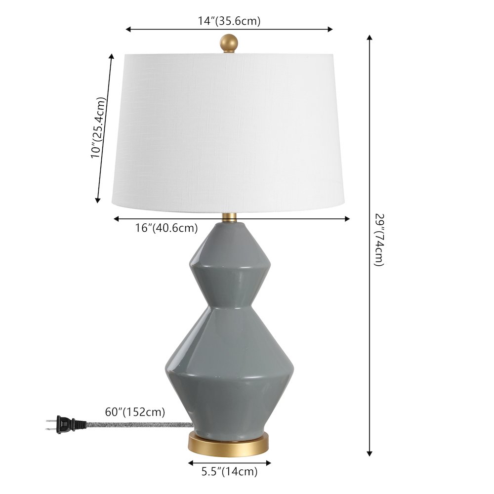 Alba Geometric Ceramicmetal Led Table Lamp. Picture 7
