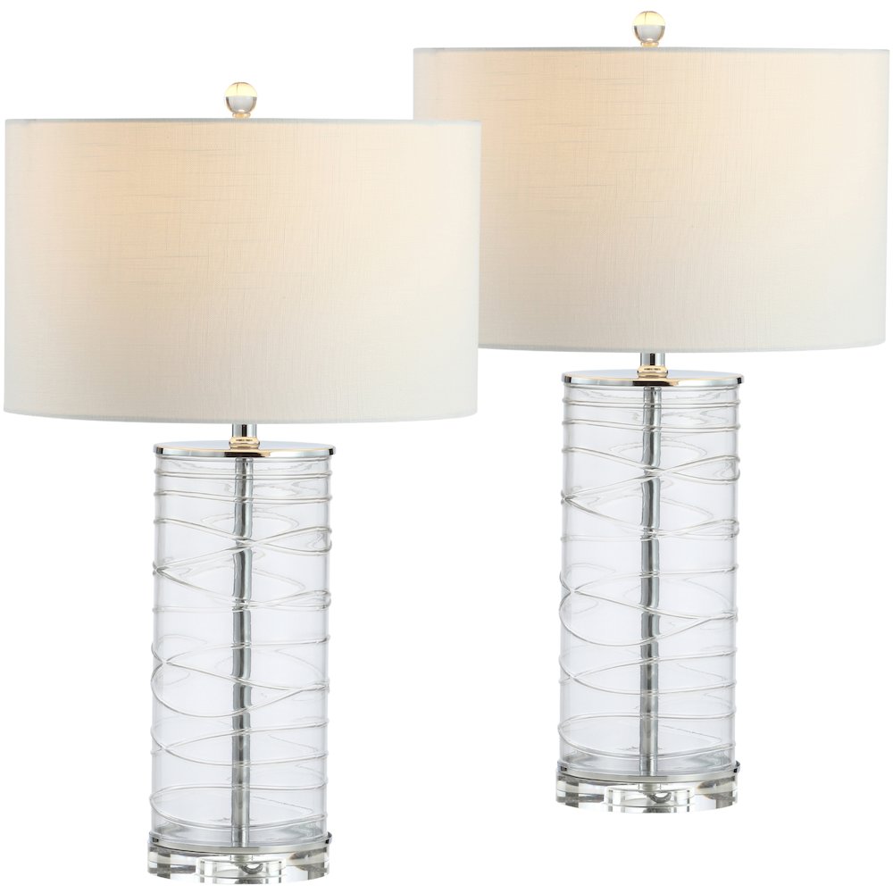 Cole Modern Fused Glass Cylinder Led Table Lamp (Set Of 2). Picture 1
