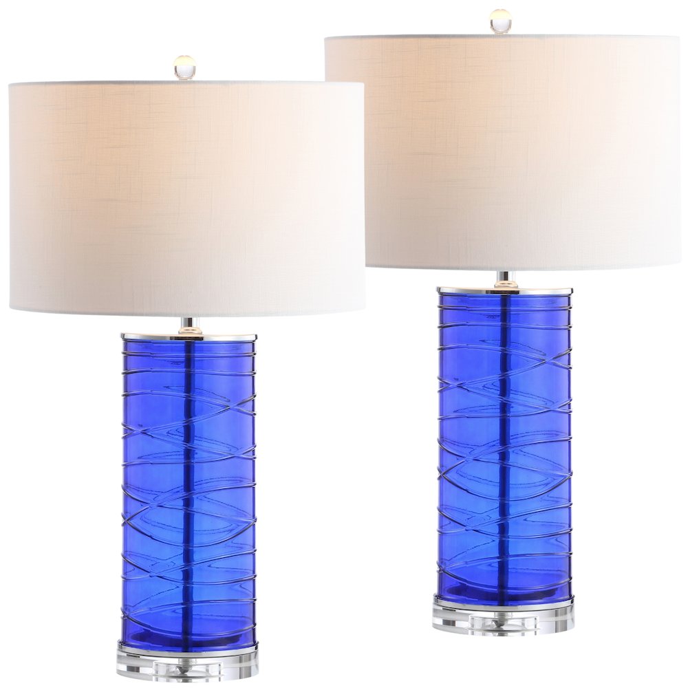 Cole Modern Fused Glass Cylinder Led Table Lamp (Set Of 2). Picture 1