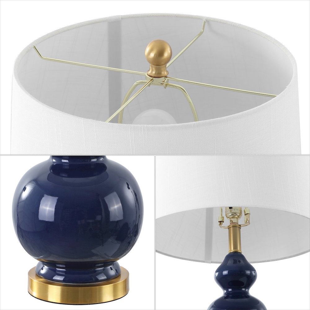 Bowen Contemporary Transitional Ceramic Gourd LED Table Lamp. Picture 3