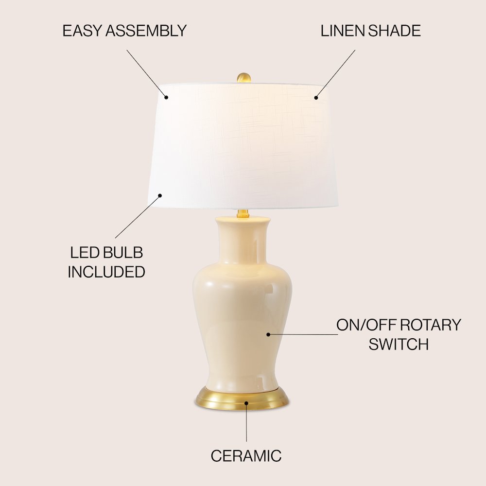 Julian Traditional Classic Ceramic Urn LED Table Lamp. Picture 1