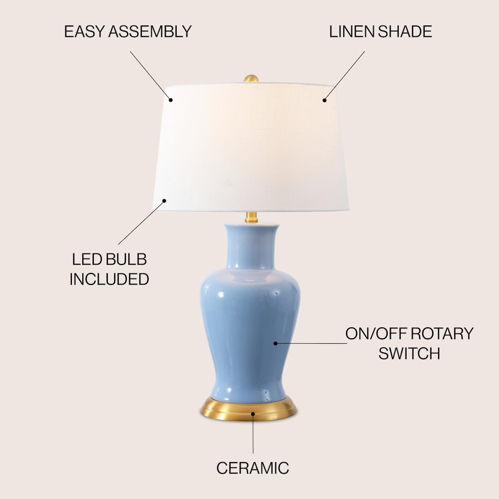 Julian Traditional Classic Ceramic Urn LED Table Lamp. Picture 2