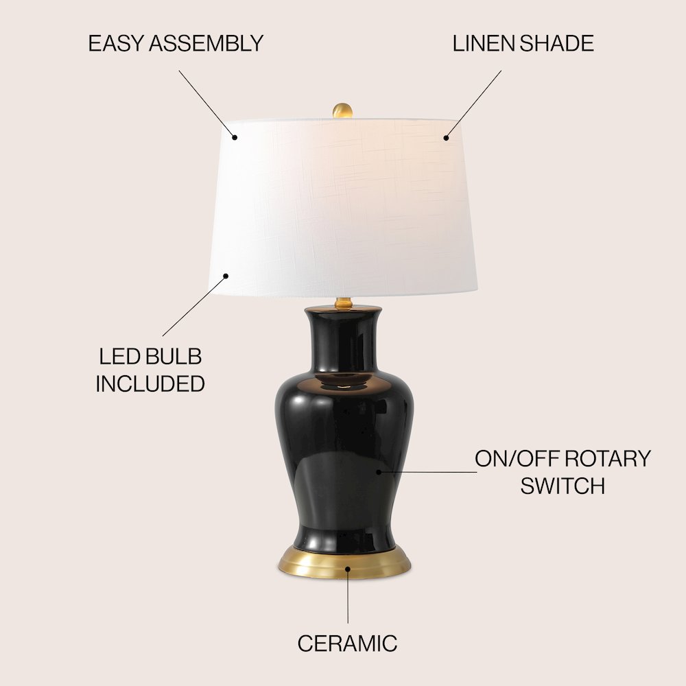 Julian Traditional Classic Ceramic Urn LED Table Lamp. Picture 1