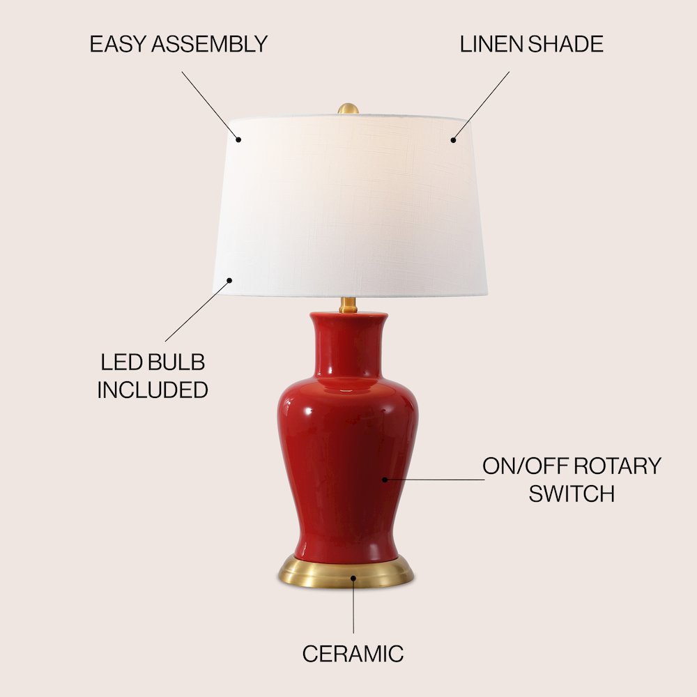 Julian Traditional Classic Ceramic Urn LED Table Lamp. Picture 1