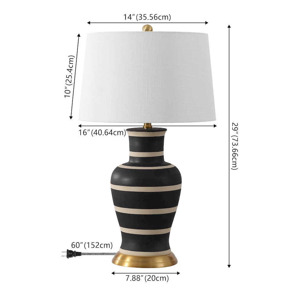 Julian Traditional Classic Ceramic Urn LED Table Lamp. Picture 2