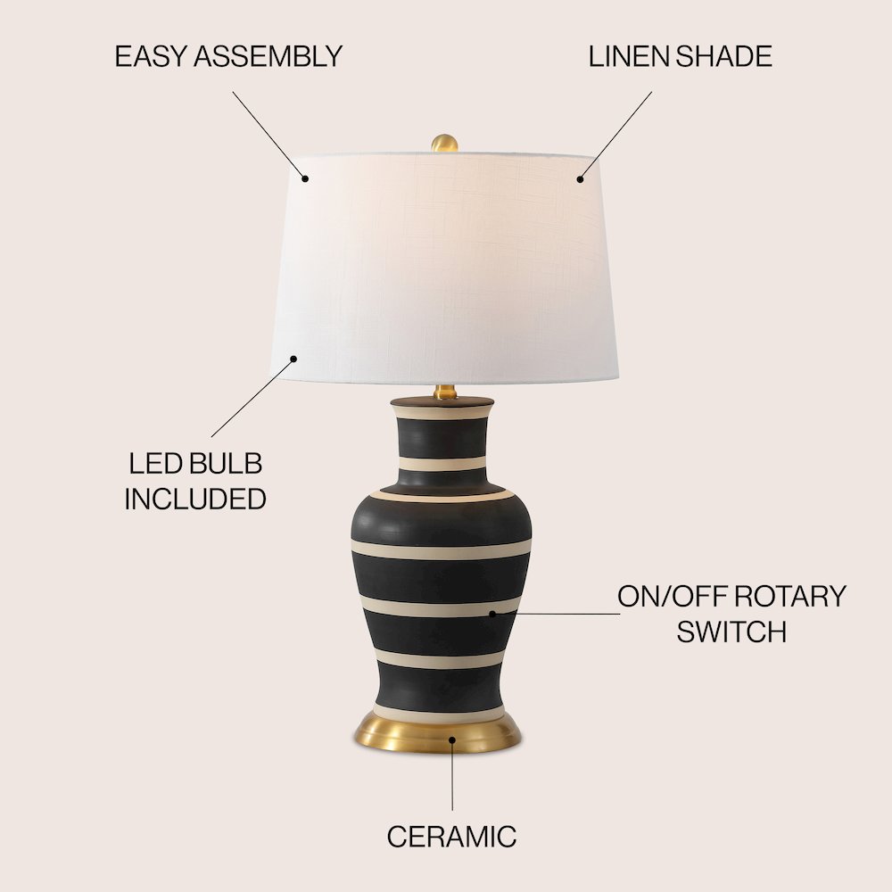 Julian Traditional Classic Ceramic Urn LED Table Lamp. Picture 1