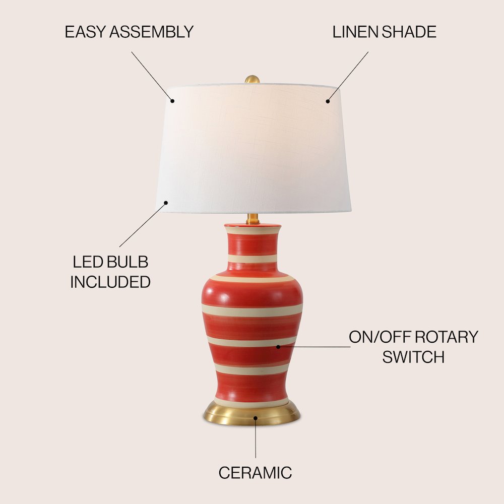 Julian Traditional Classic Ceramic Urn LED Table Lamp. Picture 1