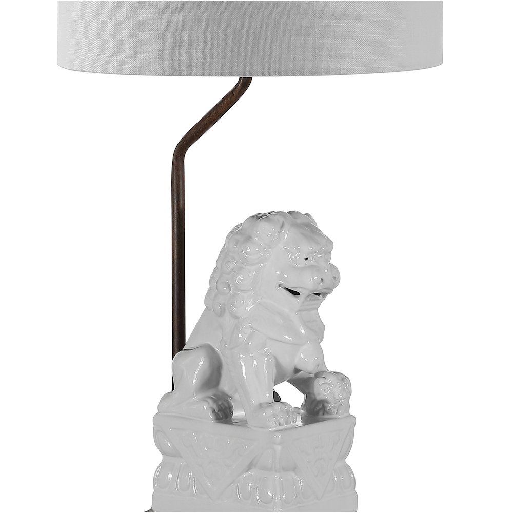 Guardian Lion Ceramic Classic Modern Led Table Lamp. Picture 3