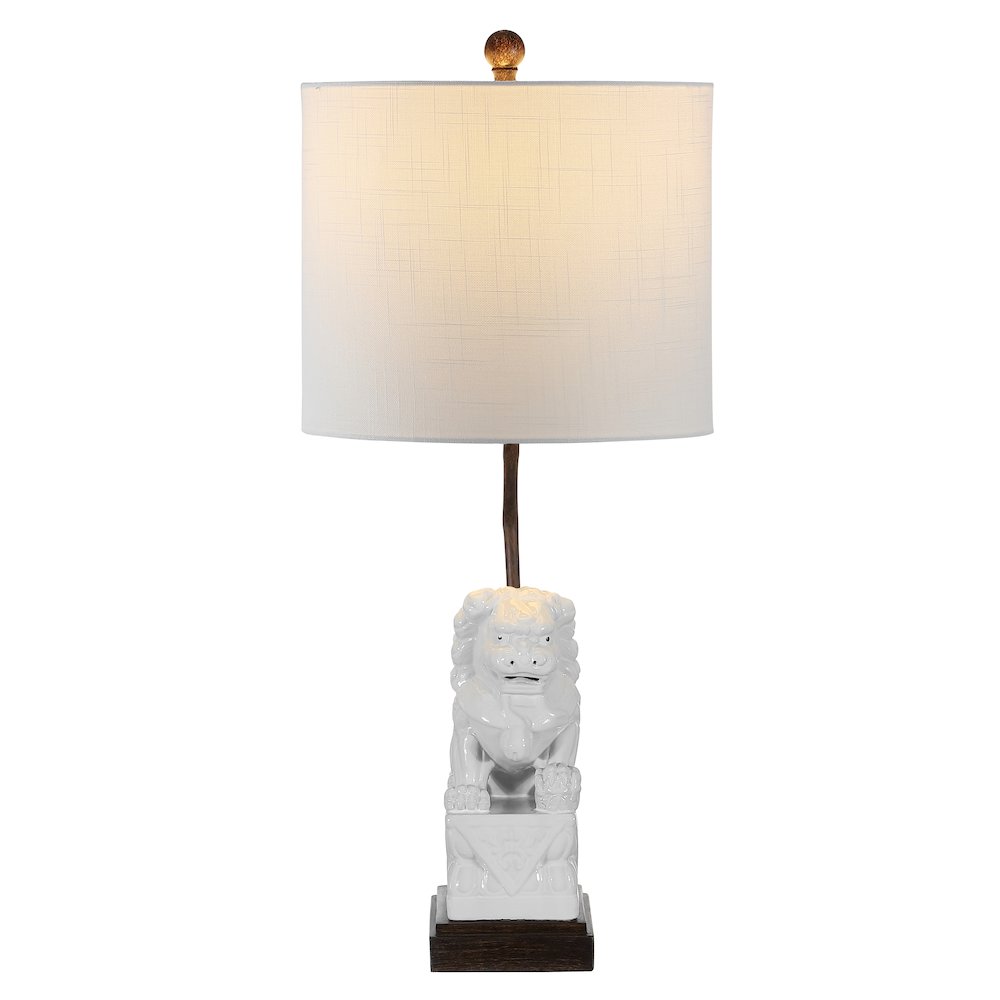 Guardian Lion Ceramic Classic Modern Led Table Lamp. Picture 1
