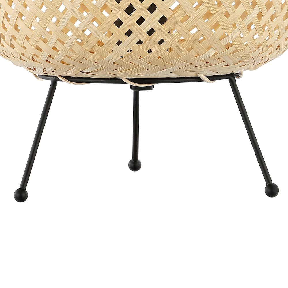 Palma Bohemian Rustic Ironrattan Led Mini Table Lamp With Smart Bulb. Picture 3