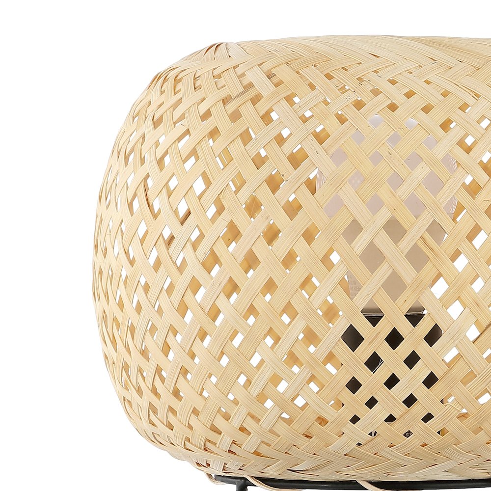 Palma Bohemian Rustic Ironrattan Led Mini Table Lamp With Smart Bulb. Picture 2