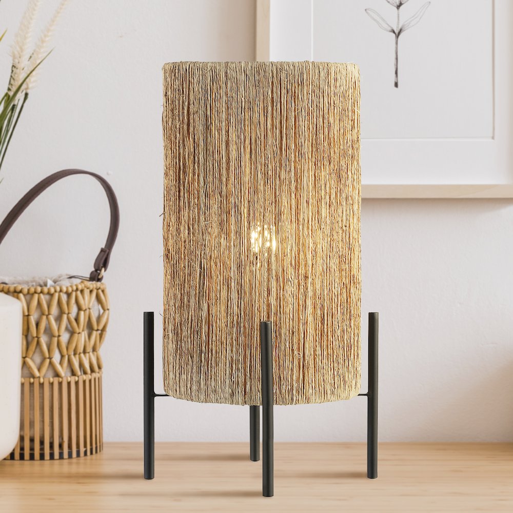 Kai Coastal Minimalist Rattan Led Table Lamp. Picture 7
