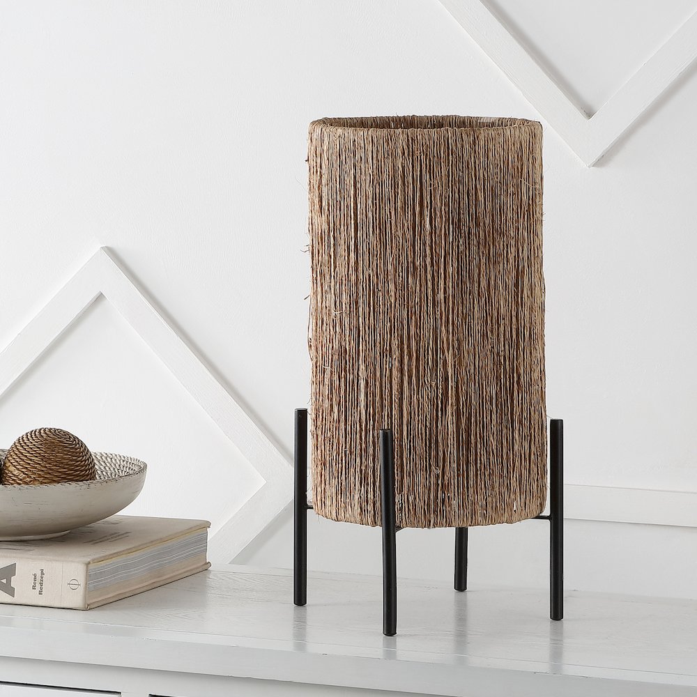 Kai Coastal Minimalist Rattan Led Table Lamp. Picture 4