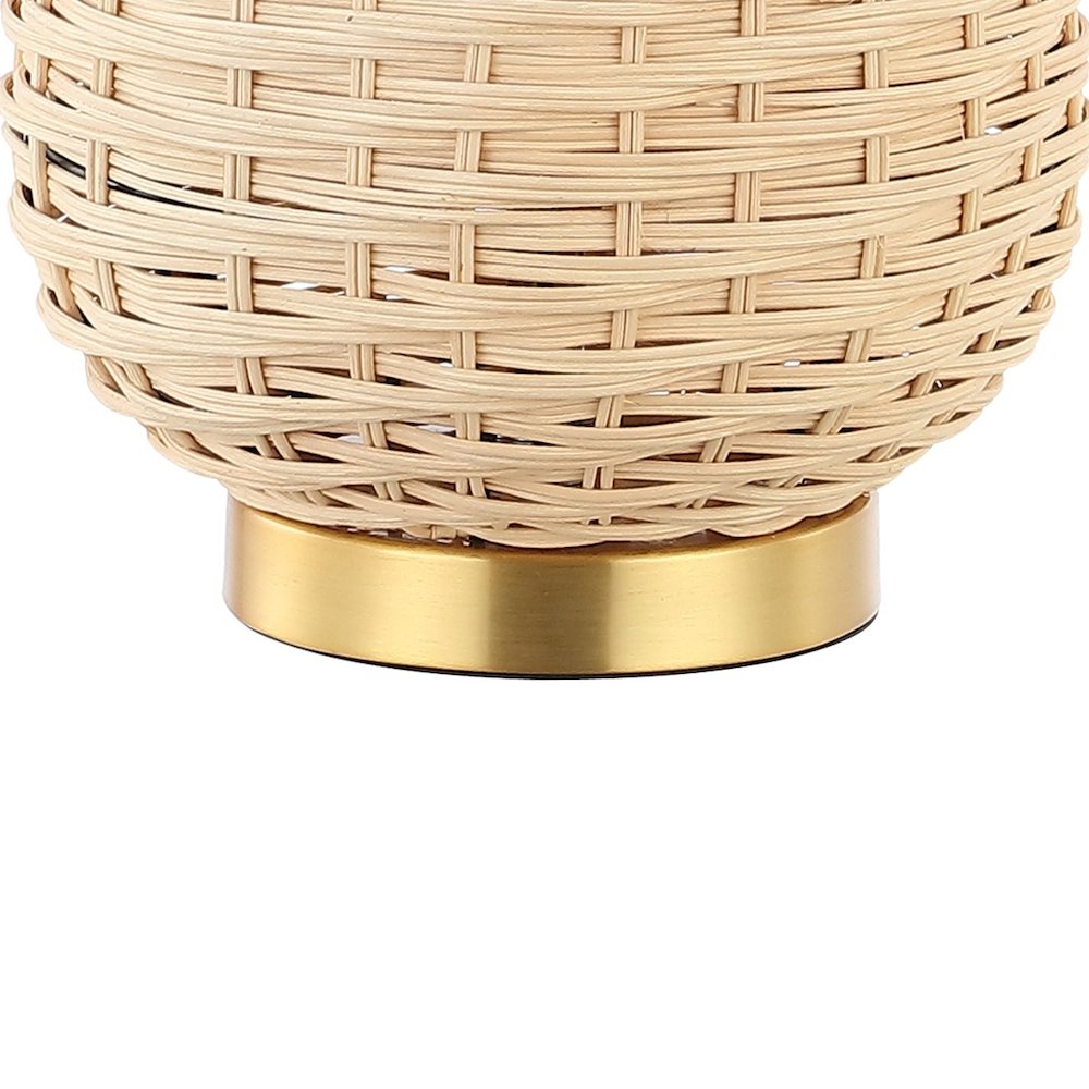 Chakrii Rustic Bohemian Ironrattan Led Table Lamp With Pull Chain. Picture 3