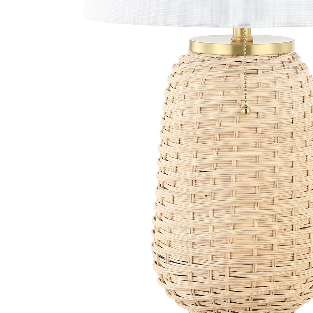 Chakrii Rustic Bohemian Ironrattan Led Table Lamp With Pull Chain. Picture 2