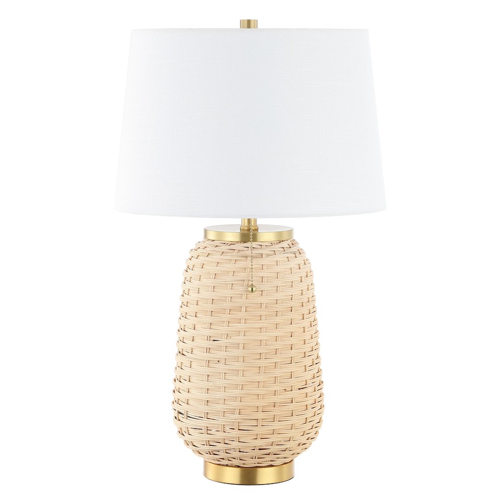 Chakrii Rustic Bohemian Ironrattan Led Table Lamp With Pull Chain. Picture 1