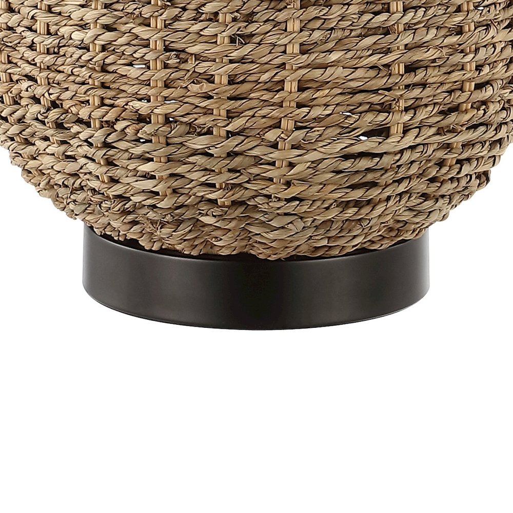 Chakrii Rustic Bohemian Ironrattan Led Table Lamp With Pull Chain. Picture 3