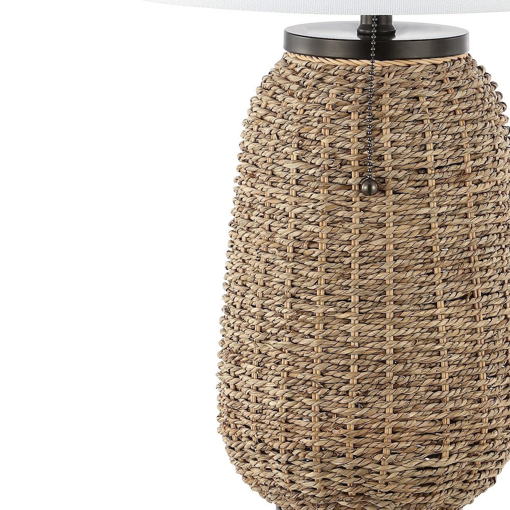 Chakrii Rustic Bohemian Ironrattan Led Table Lamp With Pull Chain. Picture 2