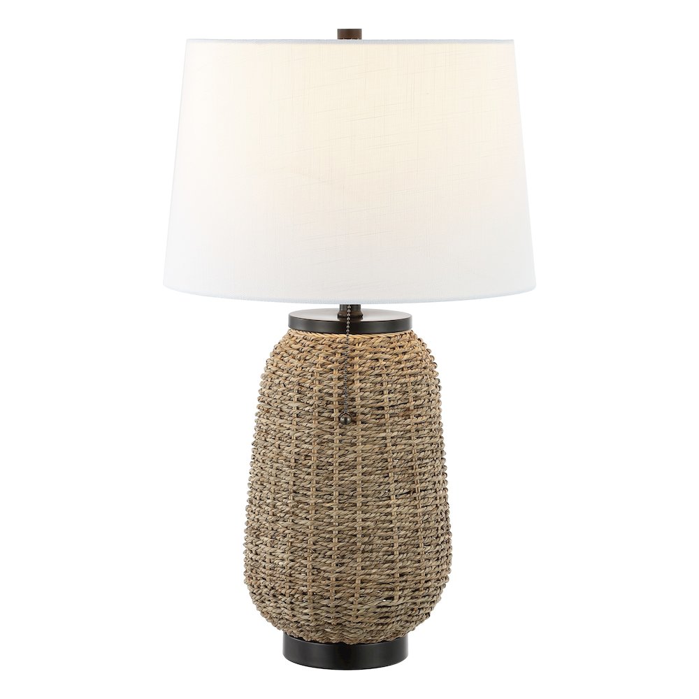Chakrii Rustic Bohemian Ironrattan Led Table Lamp With Pull Chain. Picture 4