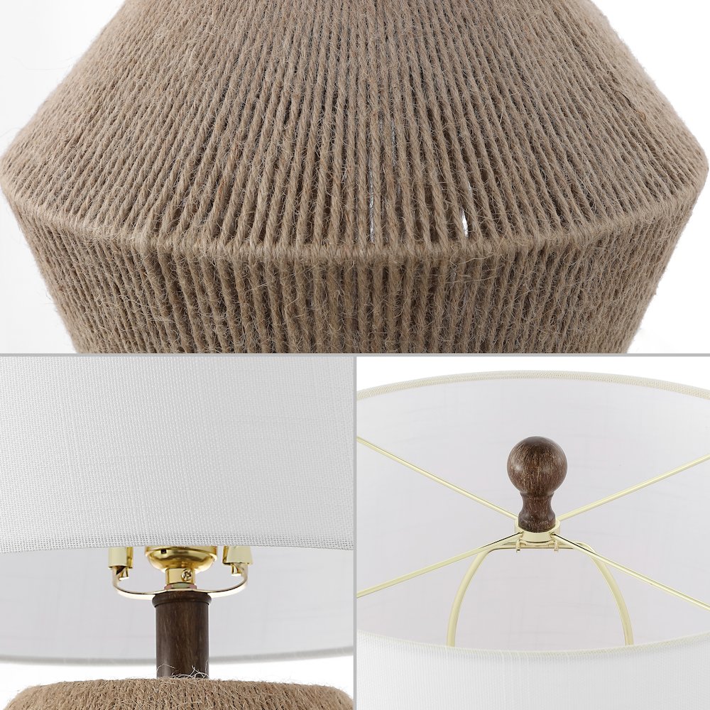 Alma Coastal Rustic Iron/Rope Led Table Lamp. Picture 4