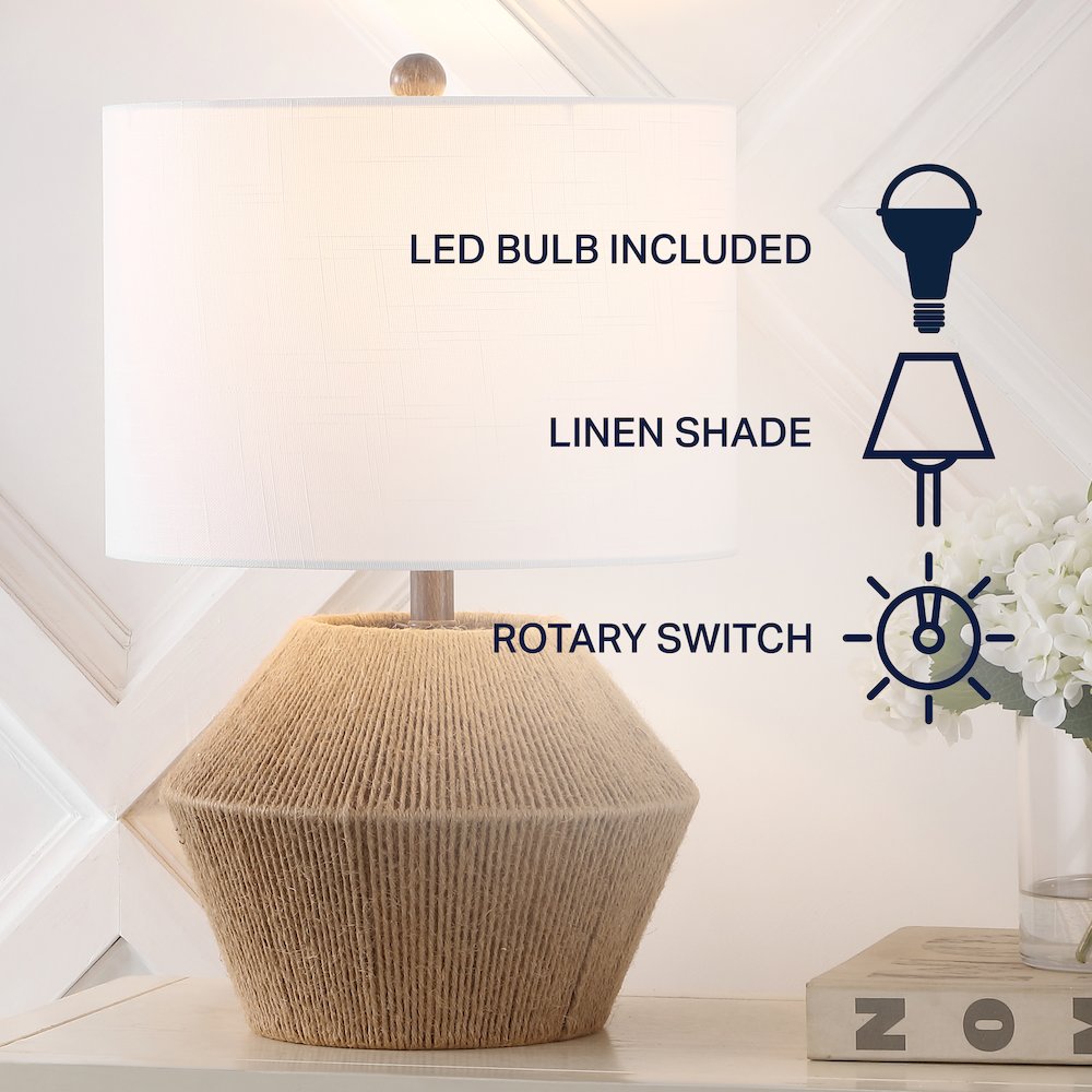 Alma Coastal Rustic Iron/Rope Led Table Lamp. Picture 5