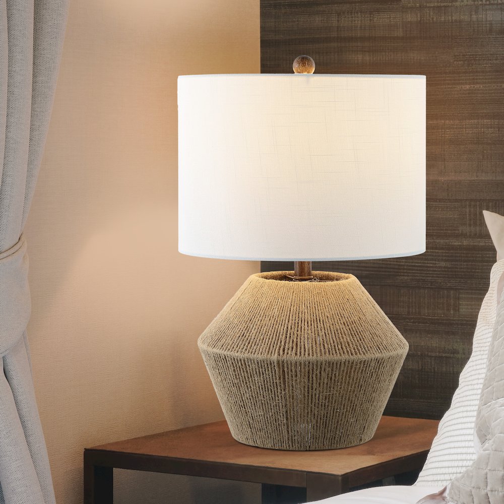 Alma Coastal Rustic Iron/Rope Led Table Lamp. Picture 3