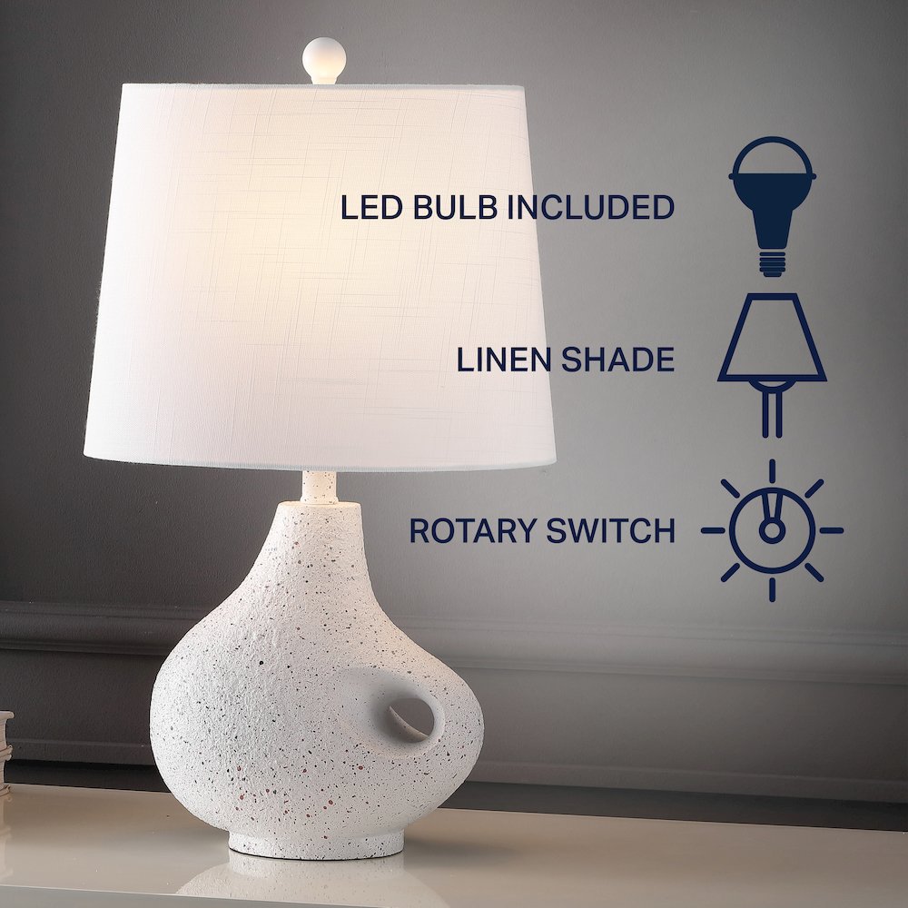 Charlotte Minimalist Designer Iron/Resin Oval Shade Led Table Lamp. Picture 4
