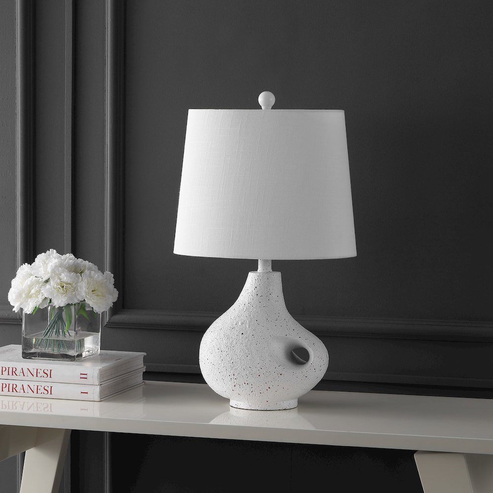 Charlotte Minimalist Designer Iron/Resin Oval Shade Led Table Lamp. Picture 1