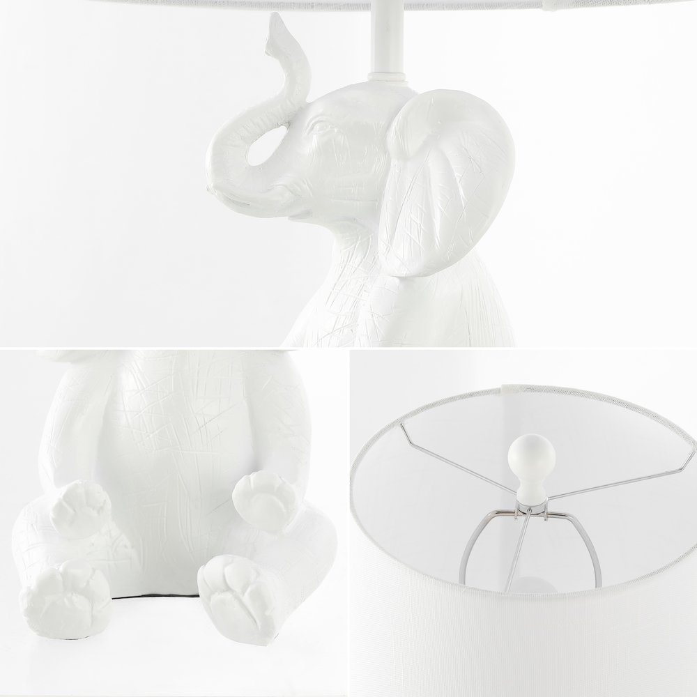 Kairi Modern Shabby Chic Resin/Iron Happy Elephant Led Kids' Table Lamp. Picture 5
