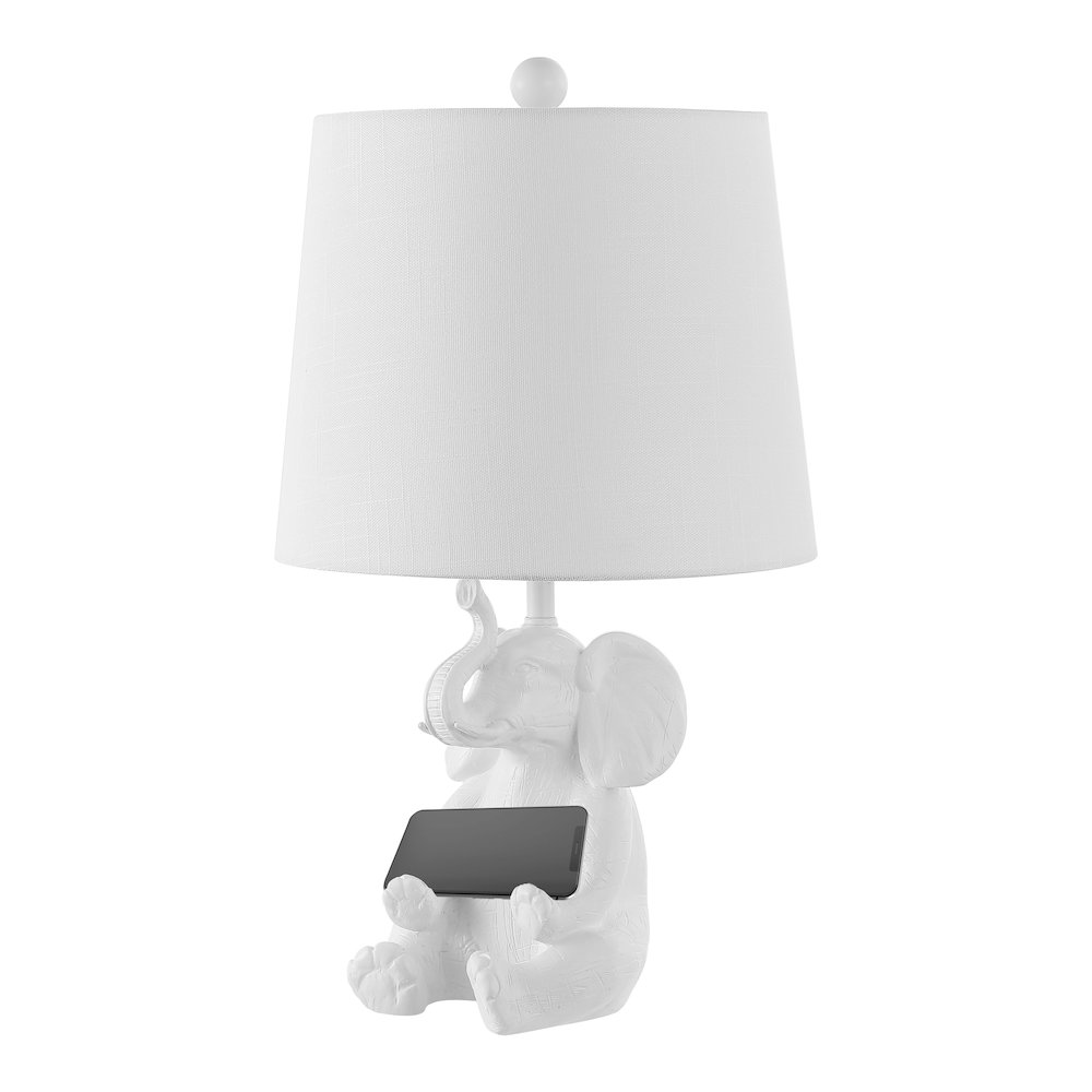Kairi Modern Shabby Chic Resin/Iron Happy Elephant Led Kids' Table Lamp. Picture 3