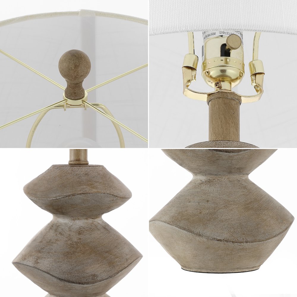 Laken Minimalist Coastal Resin/Iron 3-Stack Cairn Led Table Lamp. Picture 4