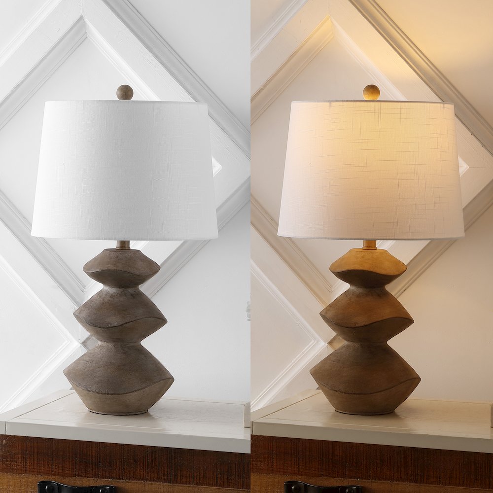 Laken Minimalist Coastal Resin/Iron 3-Stack Cairn Led Table Lamp. Picture 6