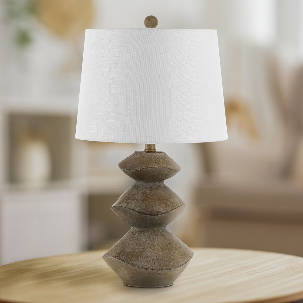 Laken Minimalist Coastal Resin/Iron 3-Stack Cairn Led Table Lamp. Picture 3
