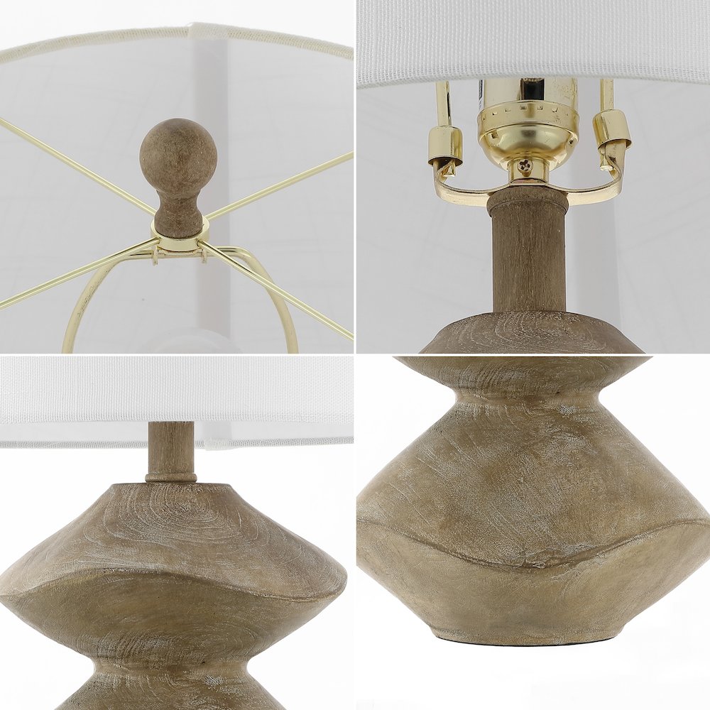 Laken Minimalist Coastal Resin/Iron 2-Stack Cairn Led Table Lamp. Picture 4