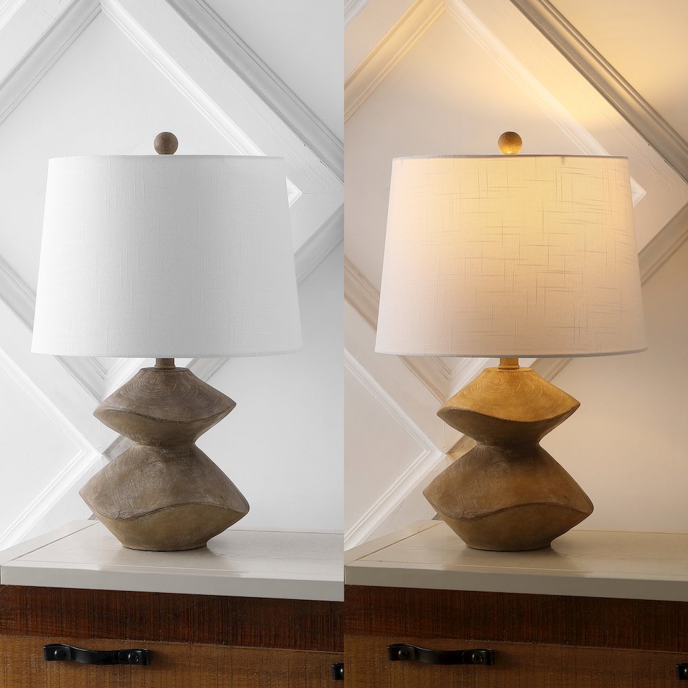 Laken Minimalist Coastal Resin/Iron 2-Stack Cairn Led Table Lamp. Picture 6