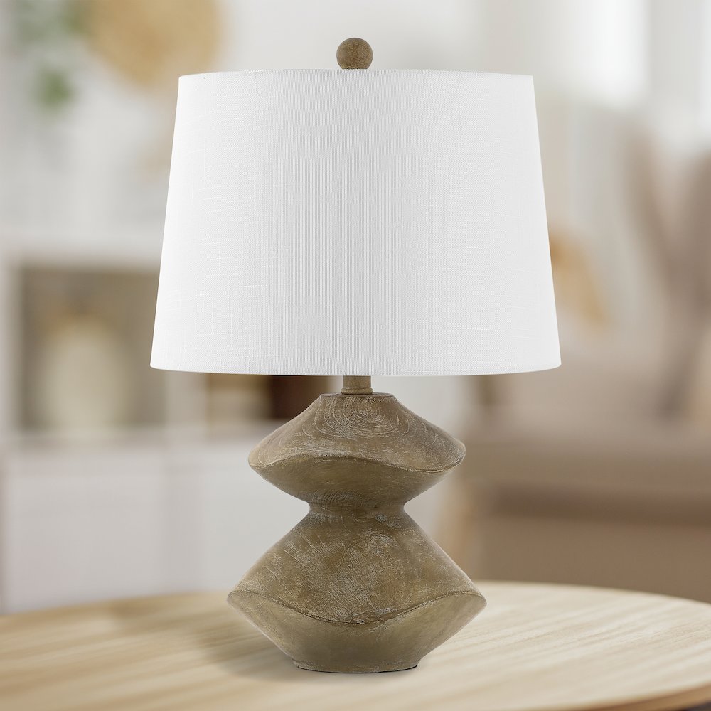 Laken Minimalist Coastal Resin/Iron 2-Stack Cairn Led Table Lamp. Picture 3