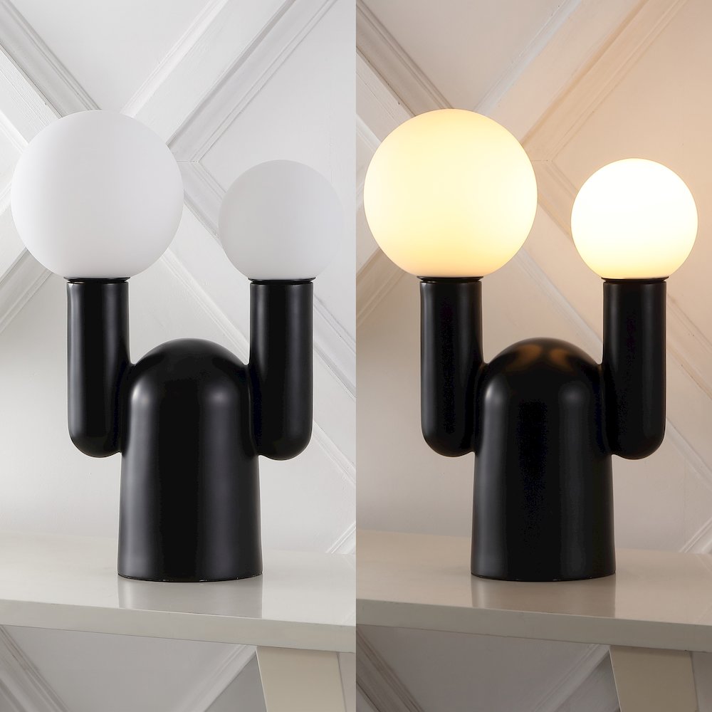 Mid-Century Resin/Iron/Frosted Glass Nordic Cactus Led Table Lamp. Picture 6
