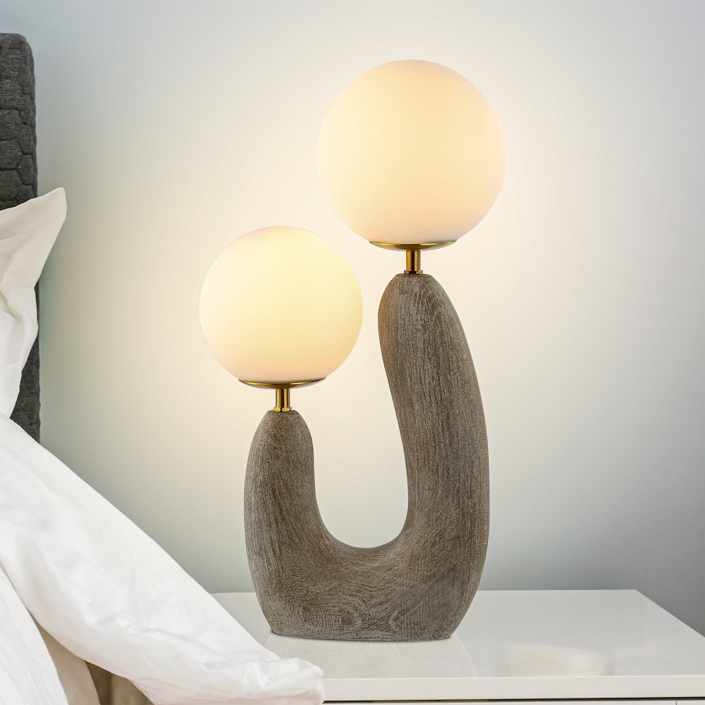 Mid-Century Scandinavian Resin/Iron/Frosted Glass Cactus Led Table Lamp. Picture 3