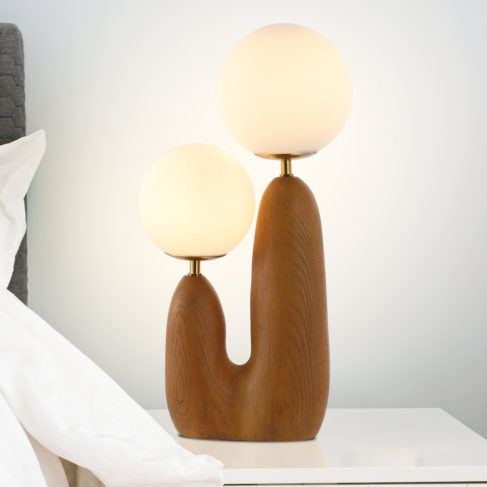 Bohemian Resin/Iron/Frosted Glass Danish Cactus Led Table Lamp. Picture 3