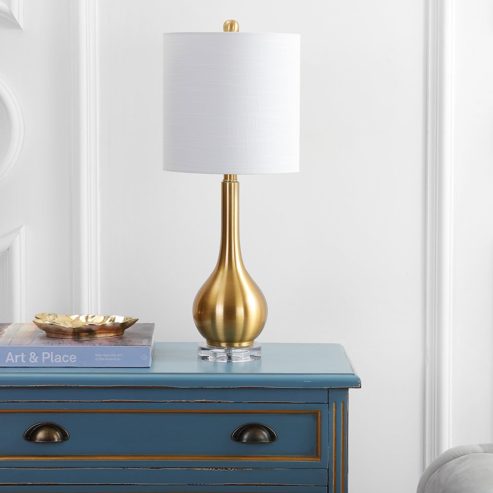 Dylan Metal/Crystal Teardrop Led Table Lamp. Picture 6