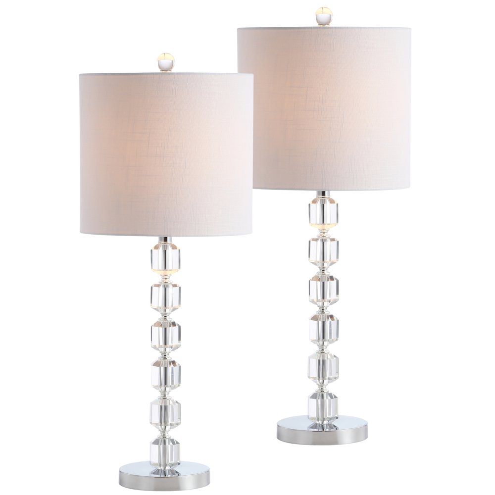 Cary Modern Stacked Crystal/Metal Led Table Lamp (Set Of 2). Picture 1