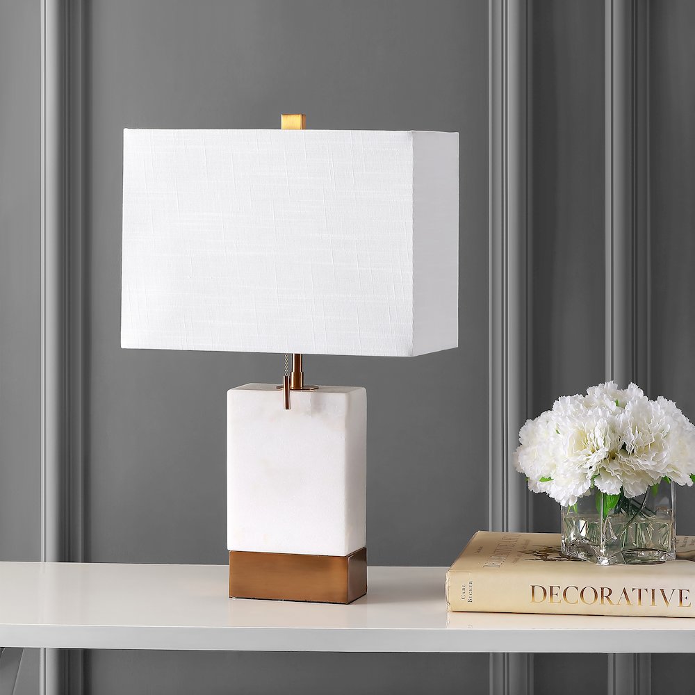 Trevor Marbleiron Gold Modern Console Led Table Lamp. Picture 6