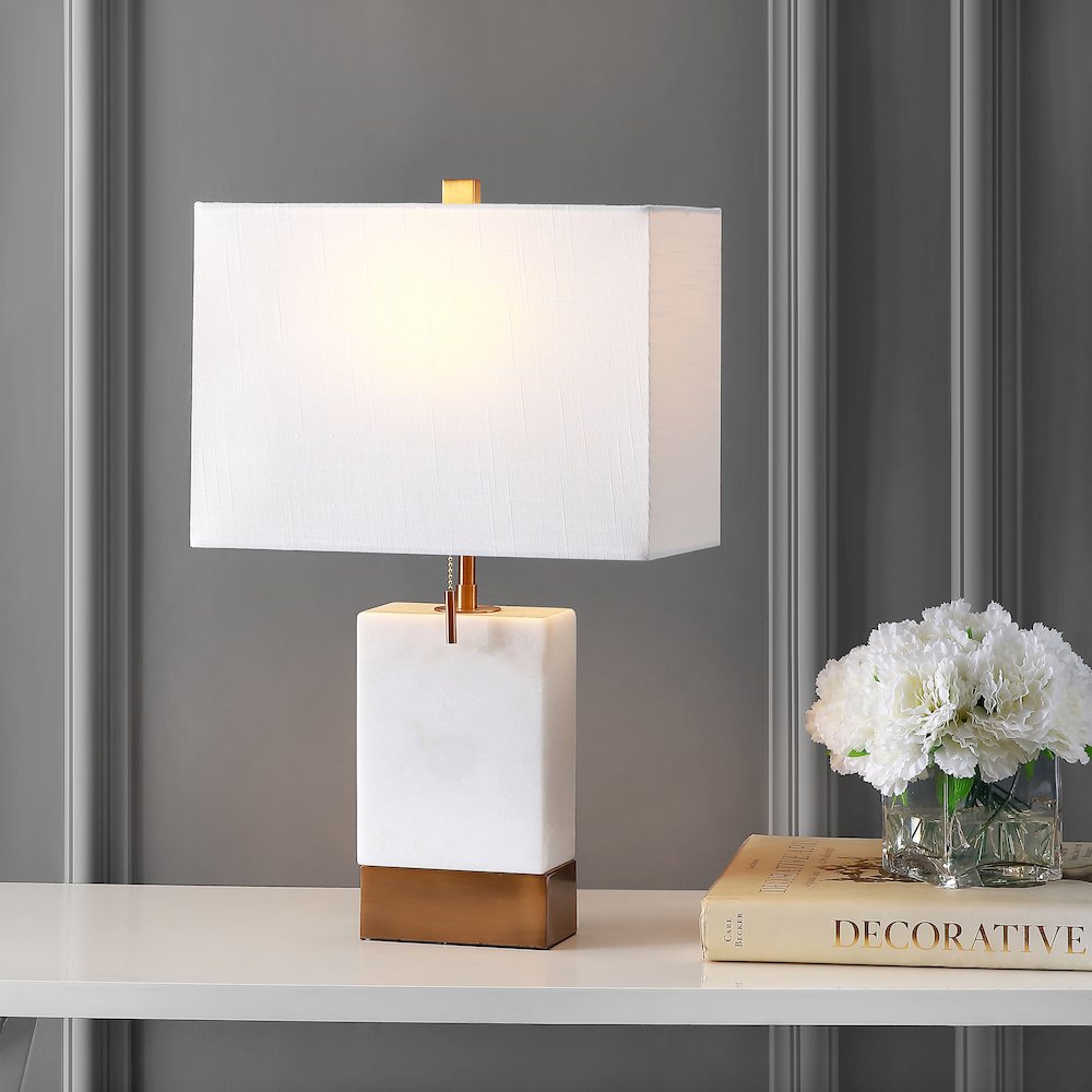 Trevor Marbleiron Gold Modern Console Led Table Lamp. Picture 5