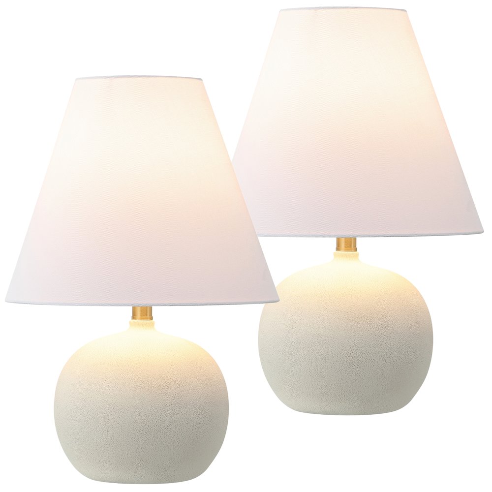Resin/Iron Gourd LED Table Lamp, Matte Cream (Set of 2). Picture 1