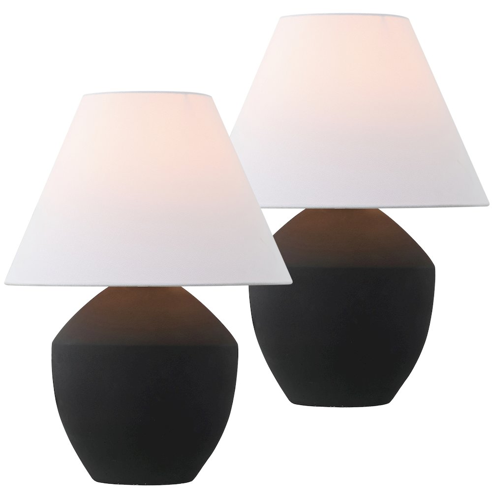 Resin/Iron LED Table Lamp, Matte Black (Set of 2). Picture 1