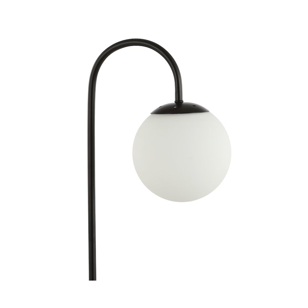 Arco Iron/Glass Minimalist Mid Century Globe Led Table Lamp. Picture 3